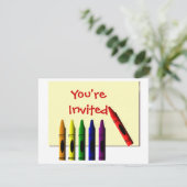 Crayons je uitgenodigd kaart (Staand voorkant)