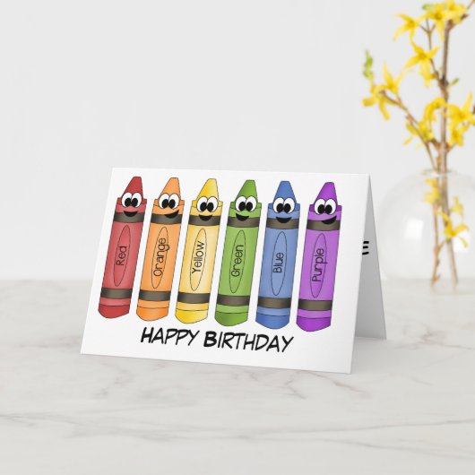 Crayons Kaart (Gele Bloem)