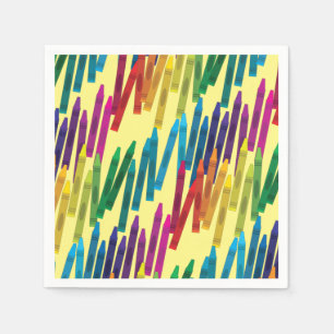 Crayons Kids Birthday Art Cute Colorful Napk Servet