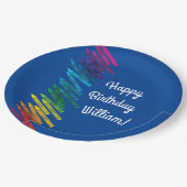 Crayons Kids Birthday Art Cute Colorful Papieren Bordje (Gekanteld)