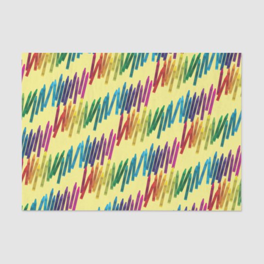 Crayons Kids Birthday Art Cute Colorful Tissuepapier (Voorkant)