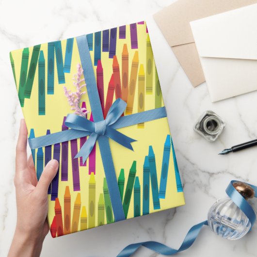 Crayons Kids Birthday Art Cute Colorful Wrap Cadeaupapier (Geschenken)