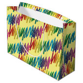 Crayons Kids Birthday Art Large Gift Bag Groot Cadeauzakje (Achterkant Gekanteld)