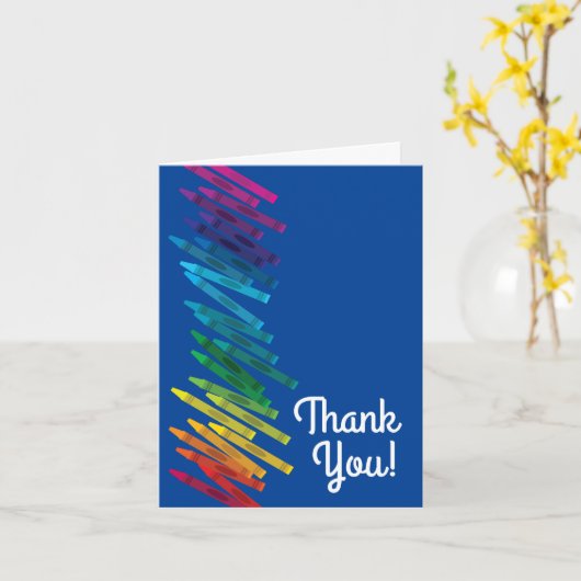 Crayons Kids Birthday Party Art Hartelijk dank Kaart (Gele Bloem)