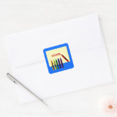 Crayons Kleur Mijn Naam Blauwe Sticker (Envelop)