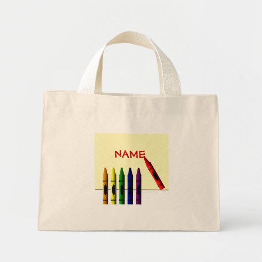 Crayons Kleur mijn naam Canvas tas (Voorkant)