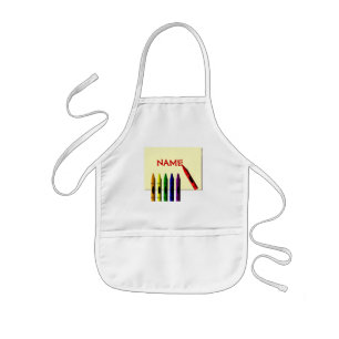 Crayons Kleur mijn naam Kinder artiest Apron Sjabl Schort