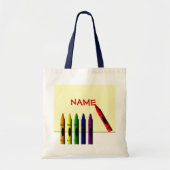 Crayons Kleur mijn naam Kinder Canvas tas (Voorkant)