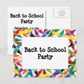 Crayons Lijst Uitnodiging Briefkaart (Voorkant / Achterkant)