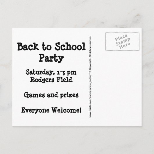 Crayons Lijst Uitnodiging Briefkaart (Achterkant)