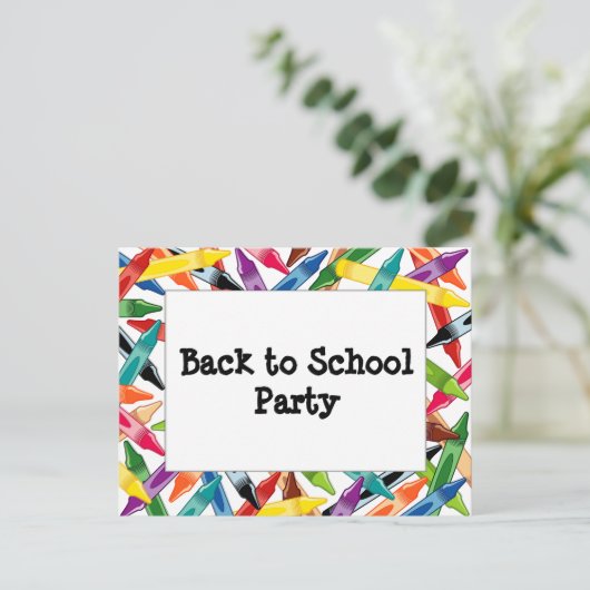 Crayons Lijst Uitnodiging Briefkaart (Staand voorkant)