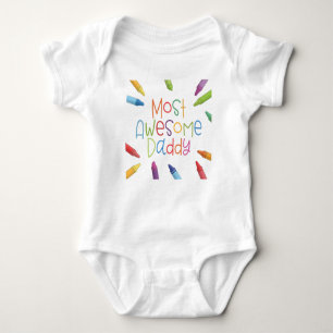 Crayons Meest Geweldige papa Typografie Bodysuit
