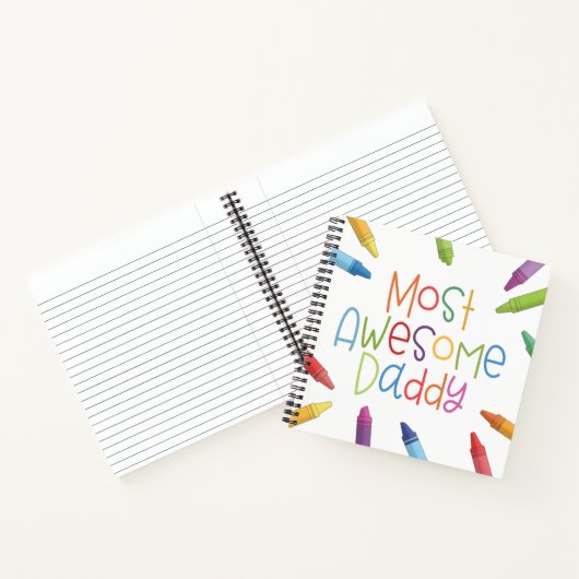 Crayons Meest Geweldige papa Typografie | Laptop Notitieboek (Binnen)