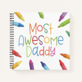 Crayons Meest Geweldige papa Typografie | Laptop Notitieboek (Voorkant)