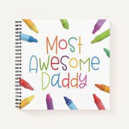 Crayons Meest Geweldige papa Typografie | Laptop Notitieboek