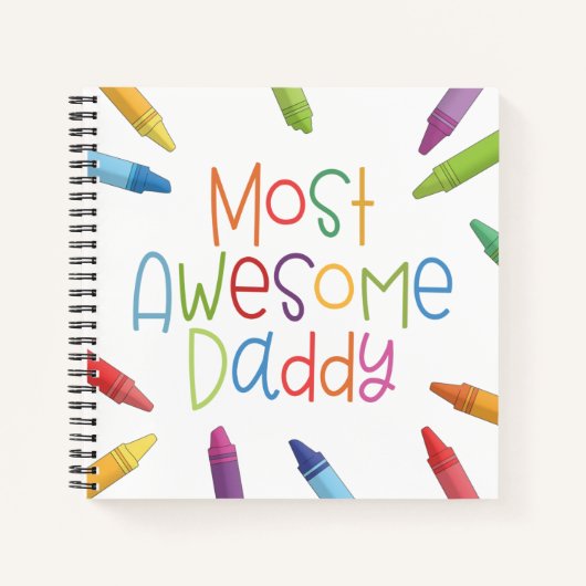 Crayons Meest Geweldige papa Typografie | Laptop Notitieboek (Voorkant)