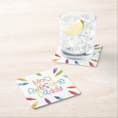 Crayons meest Geweldige papa typografie | Onderzet Kartonnen Onderzetters (Insitu)