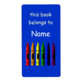 Crayons Name Crayon School Bookplate Label (Voorkant)