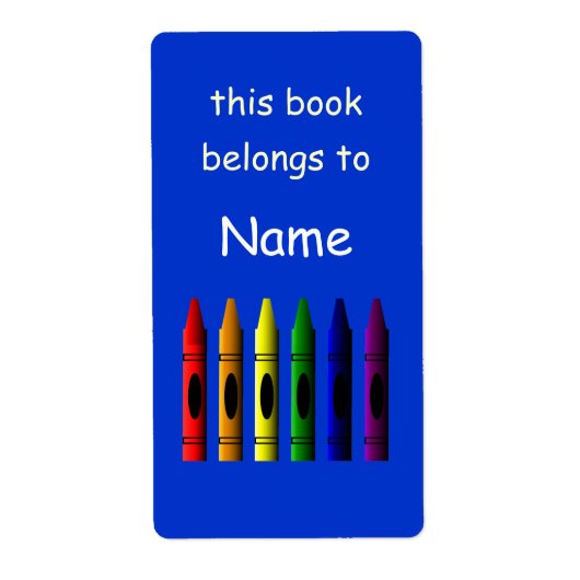 Crayons Name Crayon School Bookplate Label (Voorkant)