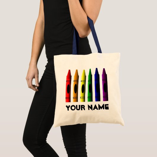 Crayons Name Sjabloon Crayon Canvas tas (Voorkant (product))