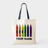 Crayons Name Sjabloon Crayon Canvas tas (Voorkant)