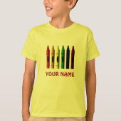 Crayons Name Sjabloon Crayon Kinder T-shirt (Voorkant)