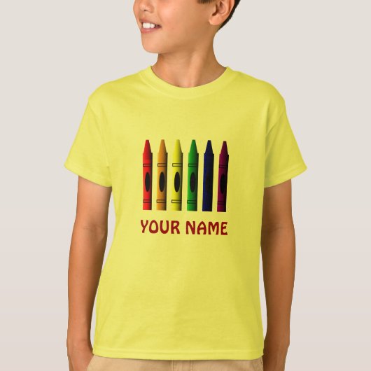 Crayons Name Sjabloon Crayon Kinder T-shirt (Voorkant)