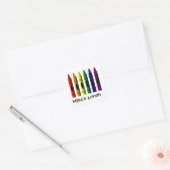 Crayons Name Sjabloon Crayon Lunch Bah Vierkante Sticker (Envelop)