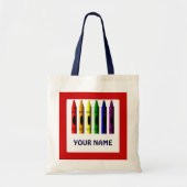 Crayons Name Sjabloon Crayon Red Canvas tas (Voorkant)