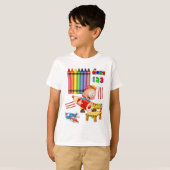 Crayons Nummers Kleurrijke Jongens T-shirt (Voorkant volledig)
