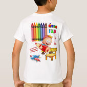 Crayons Nummers Kleurrijke Jongens T-shirt (Achterkant)