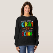 Crayons op de laatste dag van de schoolleraar Kind Trui (Voorkant volledig)