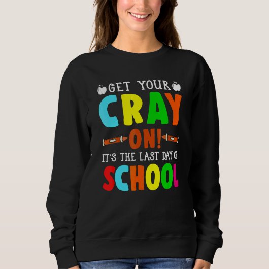 Crayons op de laatste dag van de schoolleraar Kind Trui (Voorkant)