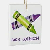 Crayons Personalized Art Teacher School Education Keramisch Ornament (Rechts)