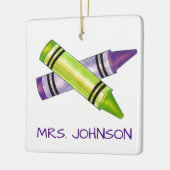 Crayons Personalized Art Teacher School Education Keramisch Ornament (Links)