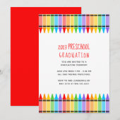 Crayons Preschool Afstuderen Kaart (Voorkant / Achterkant)