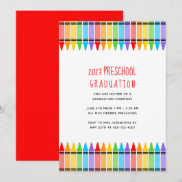 Crayons Preschool Afstuderen Kaart