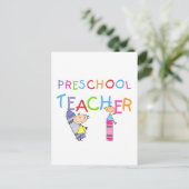 Crayons Preschool leraar overhemden en cadeaus Briefkaart (Staand voorkant)