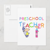 Crayons Preschool leraar overhemden en cadeaus Briefkaart (Voorkant / Achterkant)