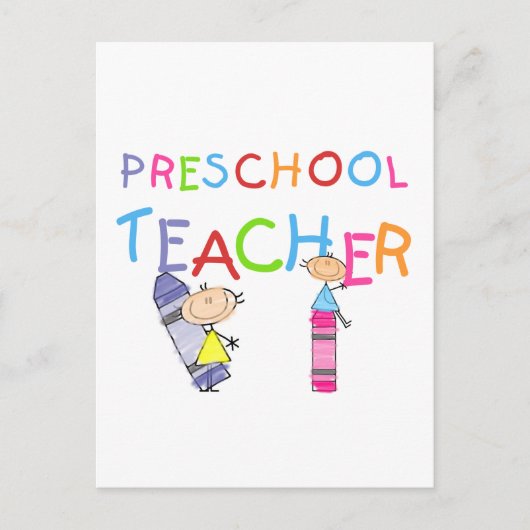 Crayons Preschool leraar overhemden en cadeaus Briefkaart (Voorkant)