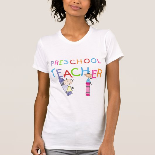 Crayons Preschool leraar overhemden en cadeaus T-shirt (Voorkant)