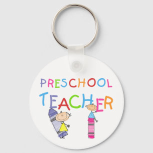 Crayons Preschool leraar overhemden en cadeautjes Sleutelhanger