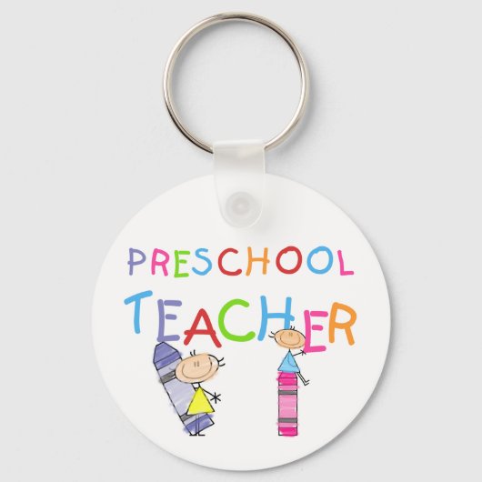 Crayons Preschool leraar overhemden en cadeautjes Sleutelhanger (Voorkant)