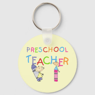 Crayons Preschool leraar overhemden en cadeautjes Sleutelhanger