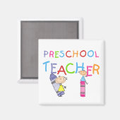 Crayons Preschool leraar TShirts en Gifts Magneet (Voorkant / Achterkant)