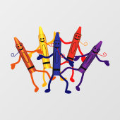 Crayons Preschoolgeluk Window Cling Raamsticker (Vel)