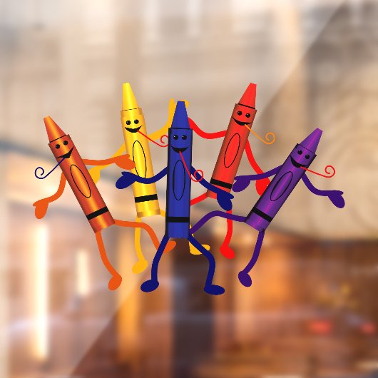Crayons Preschoolgeluk Window Cling Raamsticker (Vel 2)