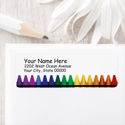 Crayons Return-adreslabel Etiket (Insitu)