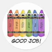 Crayons Ronde Sticker (Voorkant)