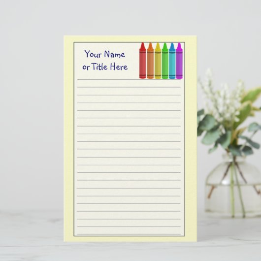 Crayons Stationery Briefpapier (Staand voorkant)